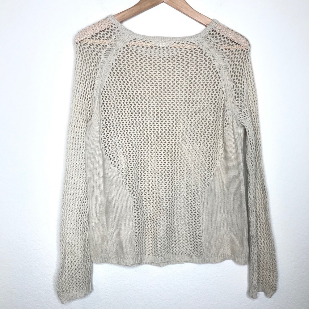 Silence + Noise Cream Open Weave Sweater Small - image 5